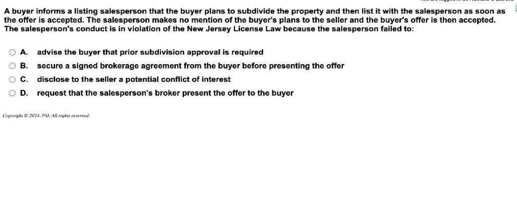 New Jersey Real Real Estate Exam Questions