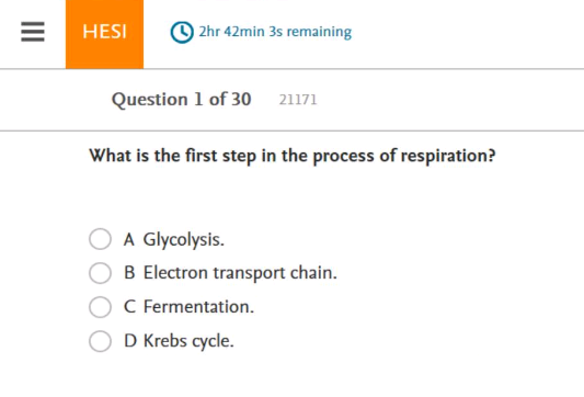 HESI A2_Chamberlain Biology Section