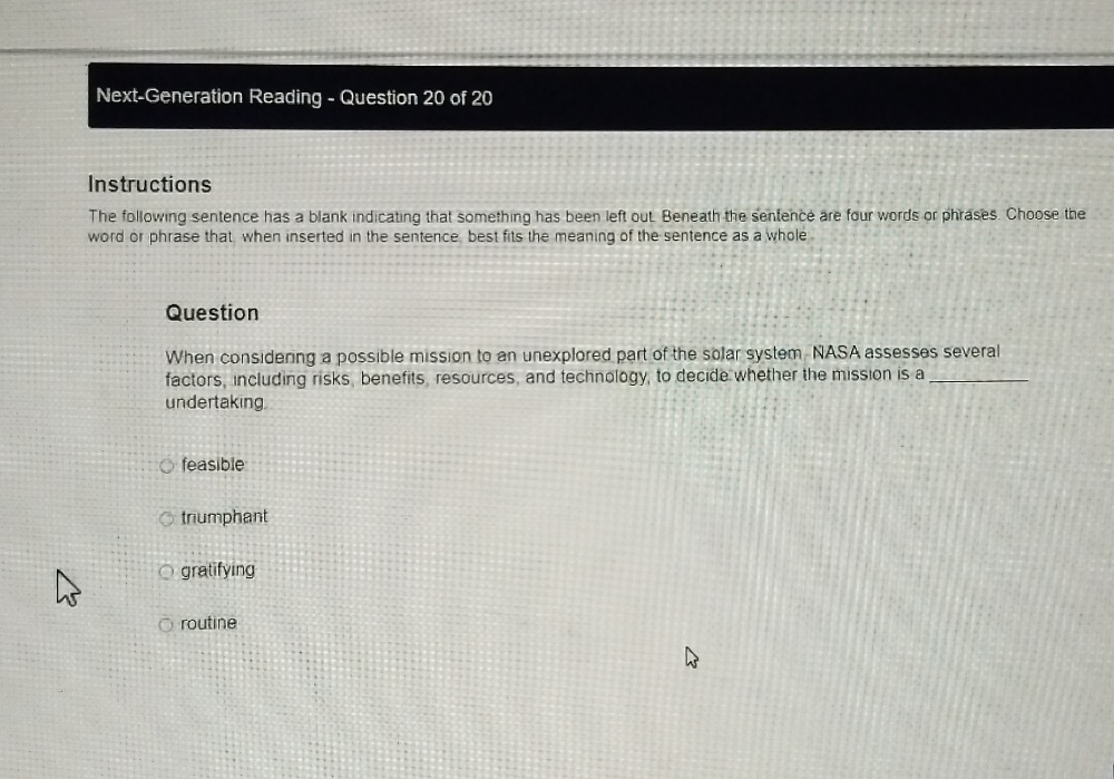 ACUPLACER NEXT GEN READING Exam 2 S26