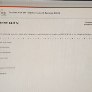 NUR 211 Final Assessment Summer 1 2026